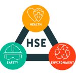 HSE - Health Safety Environment acronym, concept background. Can be used for web and mobile UI/UX. Isolated vector illustration